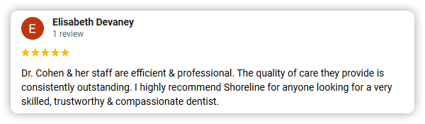 5-Star Review From Elisabeth Devaney Praising Shoreline Family Dentistry