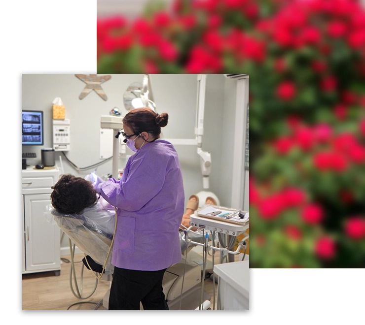 Staff Member At Shoreline Family Dentistry With Patient Collage